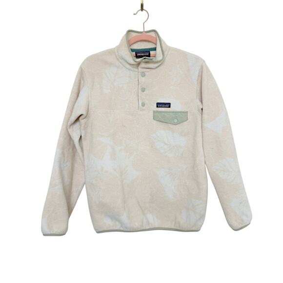 Patagonia Synchilla Lightweight Snap Pullover Sweater Cream‎ Womens Size XS - Picture 1 of 6